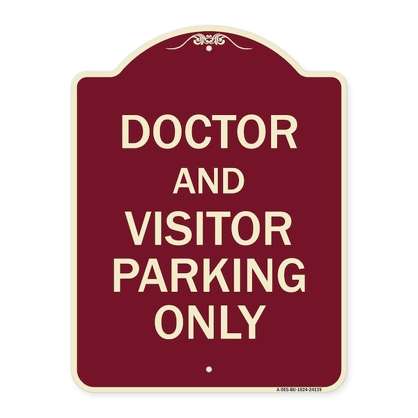 Signmission Doctor and Visitor Parking Only Heavy-Gauge Aluminum Architectural Sign, 24" x 18", BU-1824-24139 A-DES-BU-1824-24139 - main